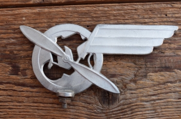 Schutzblechfigur SUPREMA, Alu Druckguss, orig. Altbestand 30er Jahre, Zustand siehe Bild 