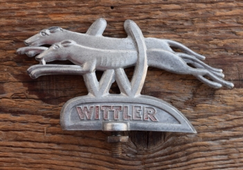 Schutzblechfigur WITTLER, Alu Druckguss, orig. Altbestand 50er Jahre, Zustand siehe Bild 