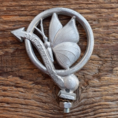 Schutzblechfigur FALTER-RAD, Alu Druckguss, orig. Altbestand 50er Jahre, Zustand siehe Bild 