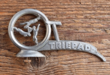 Schutzblechfigur TRIEPAD, Alu Druckguss, orig. Altbestand 50er Jahre, Zustand siehe Bild 