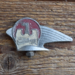 Schutzblechfigur TURMBERG, Alu Druckguss, orig. Altbestand 50er Jahre, Zustand siehe Bild 