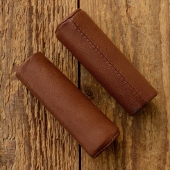 Ledergriffe Ziegenleder antik-braun, 22mm, ca. 95mm lang 