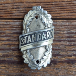 Steuerkopfschild STANDARD, 50er Jahre, Originalschild aus Sammlungsbestand 