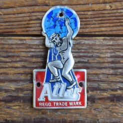 Steuerkopfschild ATLAS, 80er Jahre, Originalschild aus Sammlungsbestand 