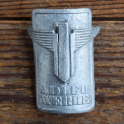 Steuerkopfschild ADLER WERKE, 50er Jahre, Originalschild aus Sammlungsbestand 