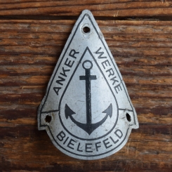 Steuerkopfschild ANKER, 30er Jahre, Originalschild aus Sammlungsbestand 