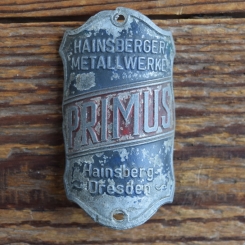 Steuerkopfschild PRIMUS, 30er Jahre, Originalschild aus Sammlungsbestand 
