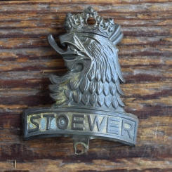 Steuerkopfschild STOEWER, 50er Jahre, Originalschild aus Sammlungsbestand 