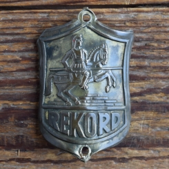 Steuerkopfschild REKORD, 50er Jahre, Originalschild aus Sammlungsbestand 