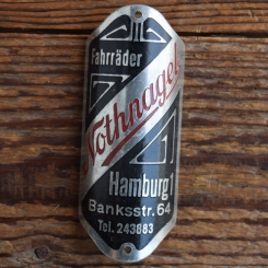 Steuerkopfschild NOTHNAGEL, 30er Jahre, Originalschild aus Sammlungsbestand 