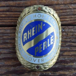 Steuerkopfschild RHEIN-PERLE, 50er Jahre, Originalschild aus Sammlungsbestand 