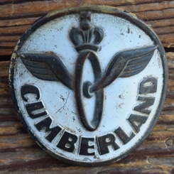Schutzblechwappen für hinten CUMBERLAND, 50er Jahre, Originalwappen aus Sammlungsbestand  