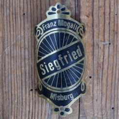 Steuerkopfschild  SIEGFRIED, 30er Jahre, Originalschild aus Sammlungsbestand 