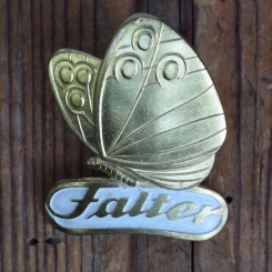 Schutzblechwappen für hinten FALTER, 50er Jahre, Originalwappen aus Sammlungsbestand  