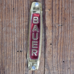Steuerkopfschild/Schutzblechschild  BAUER, 50er Jahre, Originalschild aus Sammlungsbestand 