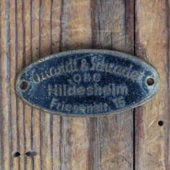 Händlerschild für Lampe/Dynamo QUANDT & SCHRADER, 50er Jahre, Original aus Sammlungsbestand 