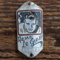 Steuerkopfschild  RENE LE GREJÈS, 40-50er Jahre, Originalschild aus Sammlungsbestand 