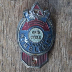 Steuerkopfschild WIMBLEDON, 50er Jahre, Originalschild aus Sammlungsbestand 