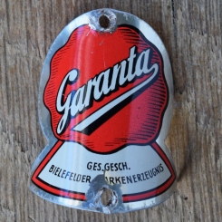 Steuerkopfschild GARANTA, 60er Jahre, Originalschild aus Sammlungsbestand 