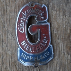 Steuerkopfschild GÖRICKE WERKE, 50er Jahre, Originalschild aus Sammlungsbestand 