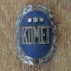 Steuerkopfschild KOMET, 50er Jahre, Originalschild aus Sammlungsbestand 