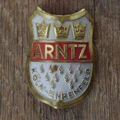 Schutzblechwappen für hinten ARNTZ, 50er Jahre, Originalschild aus Sammlungsbestand 