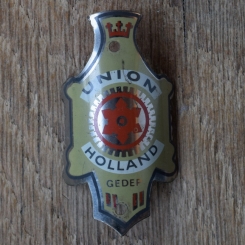 Steuerkopfschild UNION HOLLAND, 60er Jahre, Originalschild aus Sammlungsbestand 