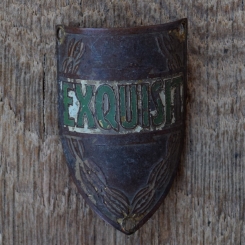 Steuerkopfschild EXQUISIT, 30er Jahre, Originalschild aus Sammlungsbestand 