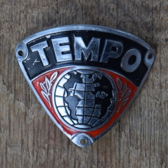Steuerkopfschild TEMPO, 50er Jahre, Originalschild aus Sammlungsbestand 
