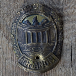 Steuerkopfschild TRIANON, 50er Jahre, Originalschild aus Sammlungsbestand 