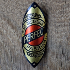 Steuerkopfschild PERFECT, 30er Jahre, Originalschild aus Sammlungsbestand 