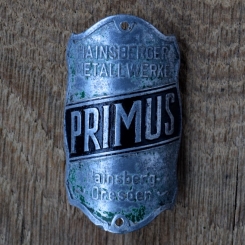 Steuerkopfschild PRIMUS, 30er Jahre, Originalschild aus Sammlungsbestand 