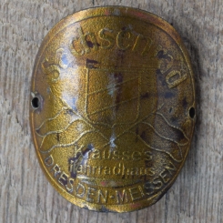 Steuerkopfschild SACHSENRAD, 30er Jahre, Originalschild aus Sammlungsbestand 