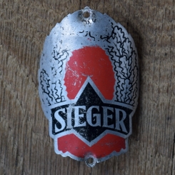 Steuerkopfschild SIEGER, 50er Jahre, Originalschild aus Sammlungsbestand 