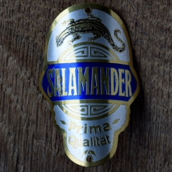 Steuerkopfschild SALAMANDER, 50er Jahre, Originalschild aus Sammlungsbestand 