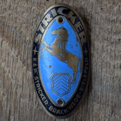 Steuerkopfschild STRICKER, 30er Jahre, Originalschild aus Sammlungsbestand 