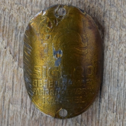 Steuerkopfschild SIGURD, 30er Jahre, Originalschild aus Sammlungsbestand 
