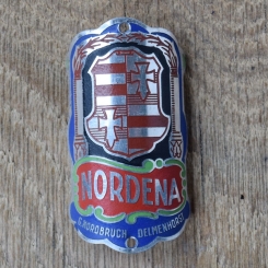 Steuerkopfschild NORDENA, 50er Jahre, Originalschild aus Sammlungsbestand 
