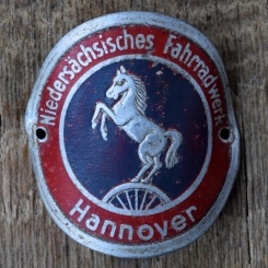 Steuerkopfschild NIEDERSÄCHSISCHES FAHRRAD, 50er Jahre, Originalschild aus Sammlungsbestand 