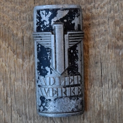 Steuerkopfschild ADLERWERKE, 50er Jahre, Originalschild aus Sammlungsbestand 