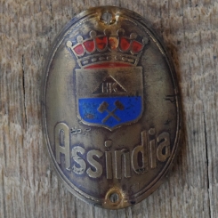 Steuerkopfschild ASSINDIA, 30er Jahre, Originalschild aus Sammlungsbestand 