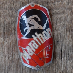 Steuerkopfschild MARATHON, 50er Jahre, Originalschild aus Sammlungsbestand 