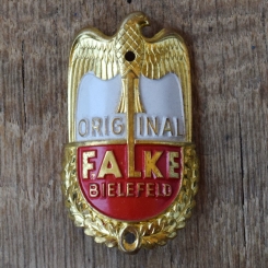 Steuerkopfschild FALKE, 50er Jahre, Originalschild aus Sammlungsbestand 