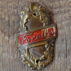 Steuerkopfschild FORELLE, 50er Jahre, Originalschild aus Sammlungsbestand 