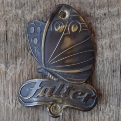 Steuerkopfschild FALTER, 50er Jahre, Originalschild aus Sammlungsbestand 