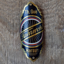 Steuerkopfschild FAHRWOHL, 20er Jahre, Originalschild aus Sammlungsbestand 