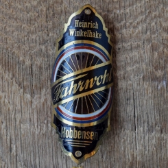 Steuerkopfschild FAHRWOHL, 20er Jahre, Originalschild aus Sammlungsbestand 