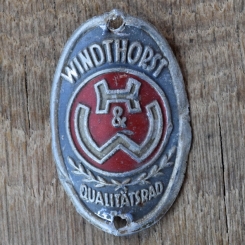 Steuerkopfschild WINDTHORST H&W, 50er Jahre, Originalschild aus Sammlungsbestand 