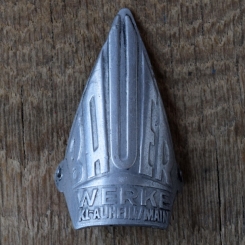 Steuerkopfschild BAUER, 50er Jahre, Originalschild aus Sammlungsbestand 