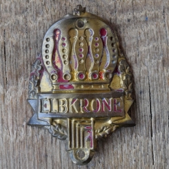Steuerkopfschild ELBKRONE, 50er Jahre, Originalschild aus Sammlungsbestand 
